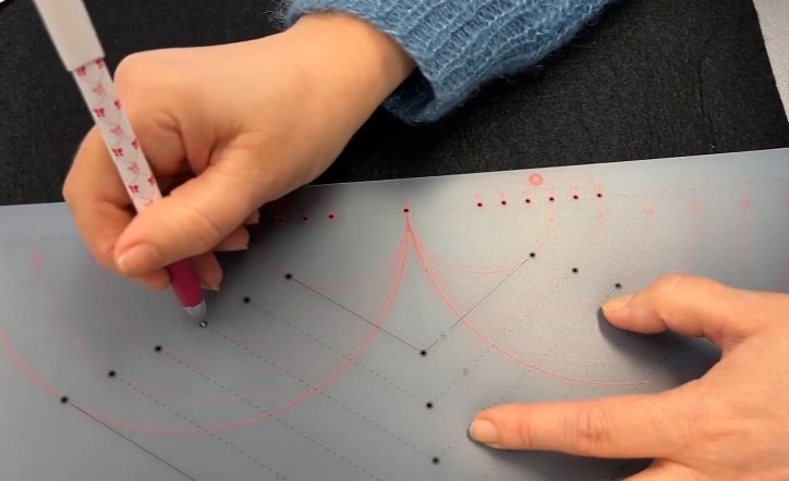 cirkel kit julehjerte 2 marker punkterne på filt